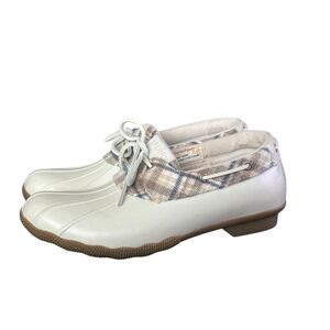 SPERRY Top Sider Saltwater1-Eye Plaid Trimmed Duck Shoes Women’s Size 11